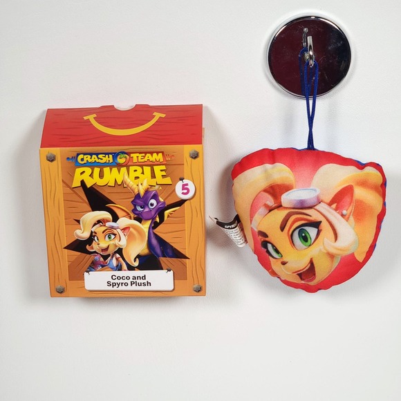 2023 McDonalds Skylanders CRASH TEAM RUMBLE 1 & 5 Coco & Spyro Plush & Card Game - Picture 1 of 11
